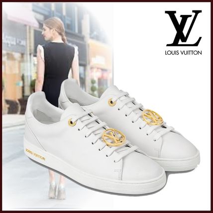 Louis Vuitton 2019 SS Round Toe Rubber Sole Casual Style Plain Leather Logo 1A2XOT 