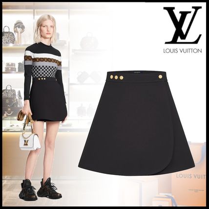 Louis Vuitton 2020 SS Pencil Skirts Short Wool Silk Plain Mini Skirts 1A82RG 1A82RF 1A82RE 1A82RD 1A82RC 1A82RB 