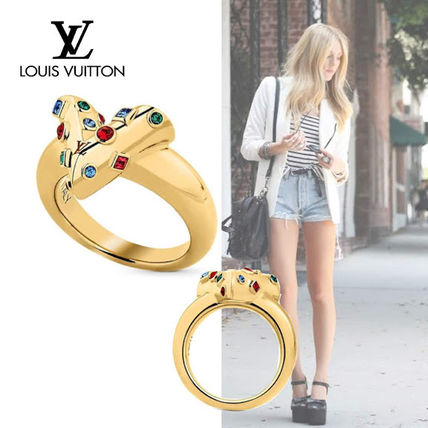 Louis Vuitton V 2020 SS Initial Party Style With Jewels Elegant Style Rings 