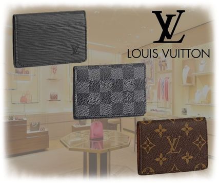 Louis Vuitton EPI Unisex Calfskin Blended Fabrics Plain Leather Folding Wallet 