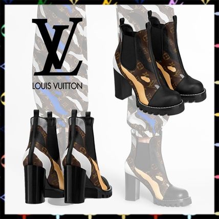 Louis Vuitton 2020 SS Monogram Leather High Heel Boots 1A7VIU 