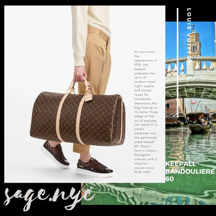 Louis Vuitton MONOGRAM Monogram 2WAY Leather Logo Boston  Duffles 