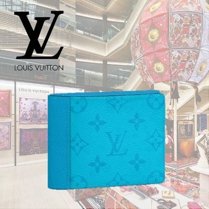 Louis Vuitton 2020 SS Monogram Blended Fabrics Leather Folding Wallet Logo M30433 
