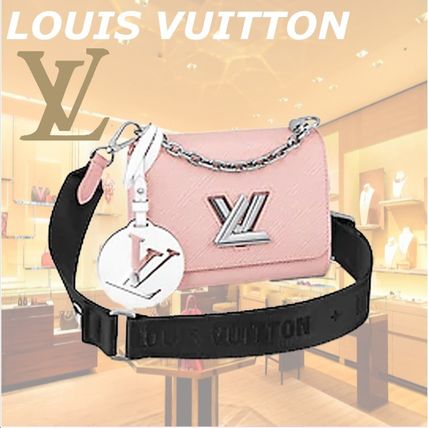 Louis Vuitton 2020 21AW Chain Plain Leather Crossbody Logo Icy Color Shoulder Bags M56887 