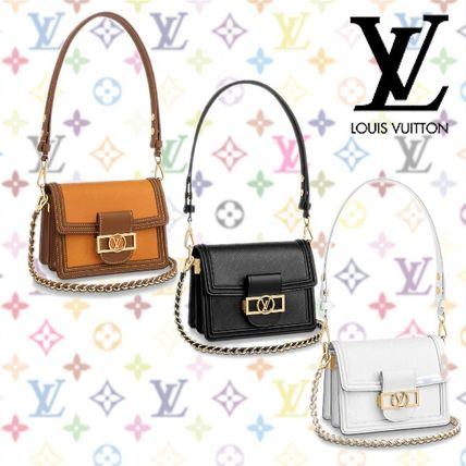 Louis Vuitton Calfskin 2WAY Chain Plain Crossbody Shoulder Bags M55963 M55964 M56251 