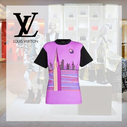 Louis Vuitton 2020 SS Crew Neck Short Plain Cotton Short Sleeves Logo Cropped 1A62XI 