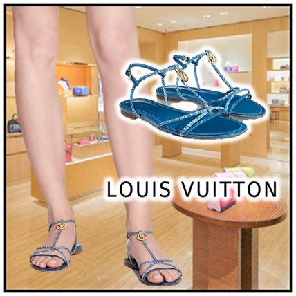 Louis Vuitton SUNSEEKER FLAT SANDAL blue more sandals 1A64SC 