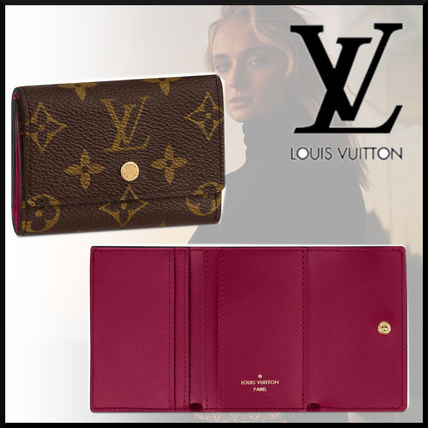 Louis Vuitton 2020 SS Monogram Canvas Bi color Leather Folding Wallet Small Wallet M68703 