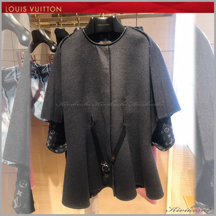 Louis Vuitton 2019 20AW Short Wool Plain Office Style Oversized Coats 