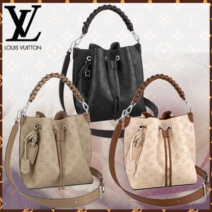 Louis Vuitton MAHINA 2020 SS Monogram Blended Fabrics 2WAY Bi color Plain Leather 