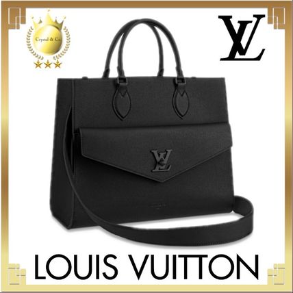 Louis Vuitton LOCKME 2020 SS Casual Style Calfskin A4 2WAY Plain Leather Office Style 