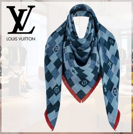 Louis Vuitton Other Plaid Patterns Monogram Wool Silk Fringes 