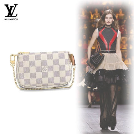 Louis Vuitton DAMIER AZUR Leather Pouches  Cosmetic Bags N58010 