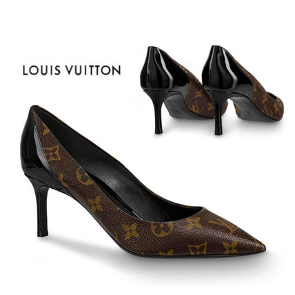 Louis Vuitton MONOGRAM Monogram Casual Style Leather Pin Heels Elegant Style Logo 1A4W3Z 