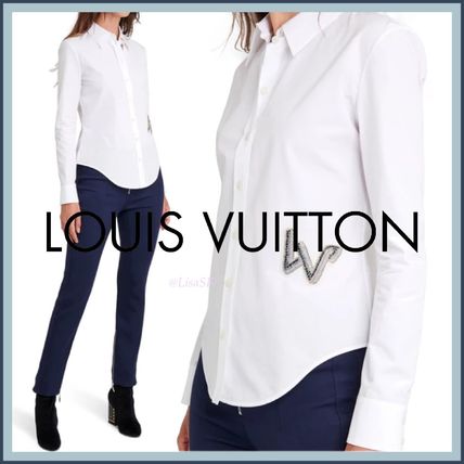 Louis Vuitton 2020 SS Long Sleeves Plain Cotton Medium Elegant Style 