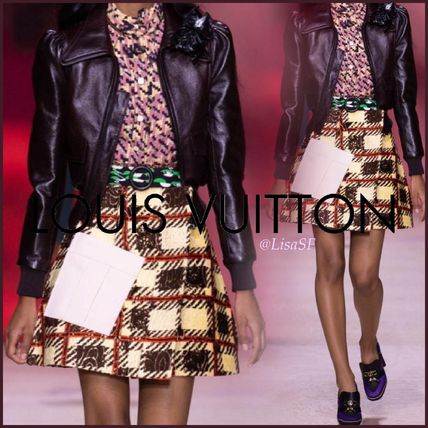 Louis Vuitton 2020 SS Short Paisley Wool Silk Blended Fabrics Bi color Mini Skirts 