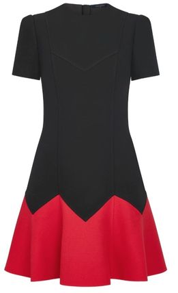 Louis Vuitton 2020 21AW Crew Neck Short Wool Silk Flared Bi color Plain 