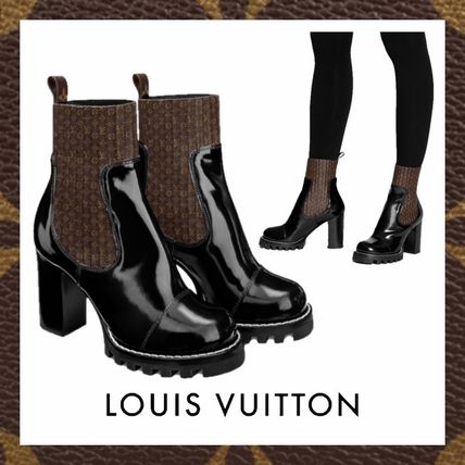 Louis Vuitton Monogram Platform Round Toe Casual Style Plain Leather 1A63TU 