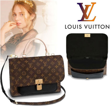 Louis Vuitton MARIGNAN Monogram Casual Style Calfskin 2WAY Bi color Plain Leather 