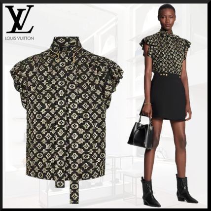 Louis Vuitton 2020 21AW Monogram Silk Sleeveless Party Style Elegant Style 1A82QI 