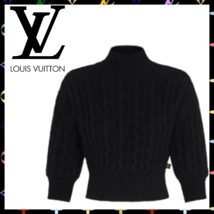 Louis Vuitton Cropped Cashmere Mock Neck With Puff Sleeves 1A83AL 