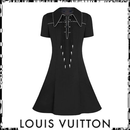 Louis Vuitton 2020 SS Short Wool Silk Blended Fabrics Plain Short Sleeves 1A7SJ6 