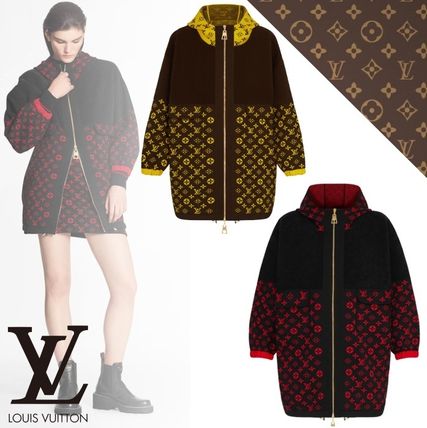 Louis Vuitton 2020 21AW Oversized Wool Knit Monogram Hoodie 1A8373 1A837A 