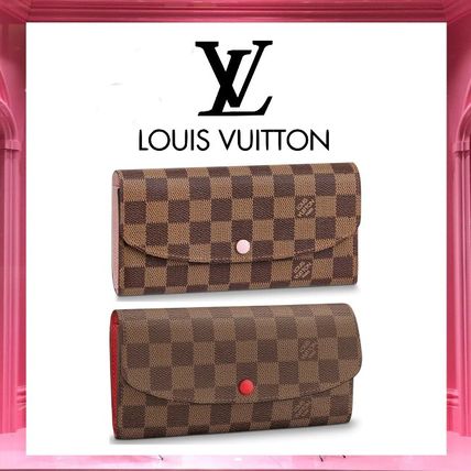 Louis Vuitton PORTEFEUILLE EMILIE 2020 SS Leather Logo Long Wallets N63544 N60214 