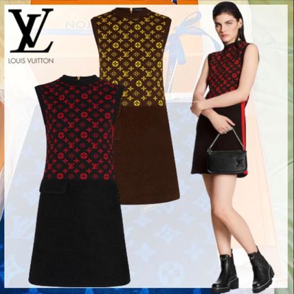 Louis Vuitton MONOGRAM 2020 21AW Short Monogram Casual Style Wool Silk Nylon Sleeveless 1A837V 1A837O 