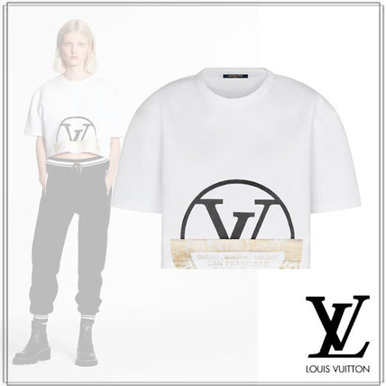 Louis Vuitton 2020 SS Short Street Style Cotton Short Sleeves Logo Cropped 1A83MT1A83MU1A83MV1A83MW1A83MX 