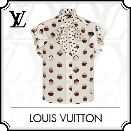 Louis Vuitton 2020 SS Dots Silk Sleeveless Medium Short Sleeves Logo 1A842W 