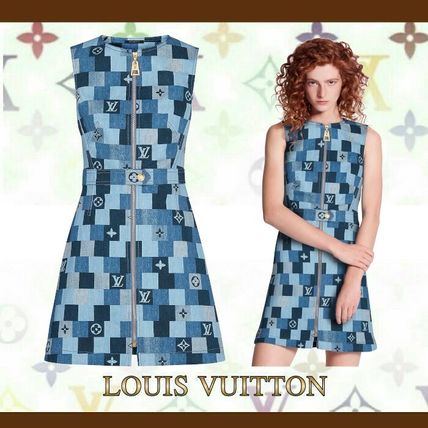 Louis Vuitton MONOGRAM 2020 SS Denim Monogram Check Dress