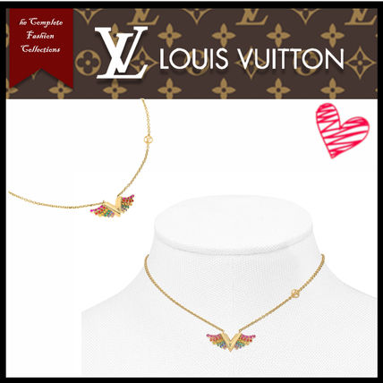 Louis Vuitton V Costume Jewelry Chain Elegant Style Fine M69617 