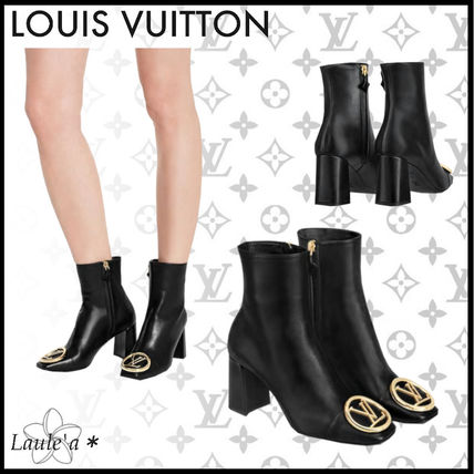Louis Vuitton Plain Leather High Heel Boots 1A5BPA 