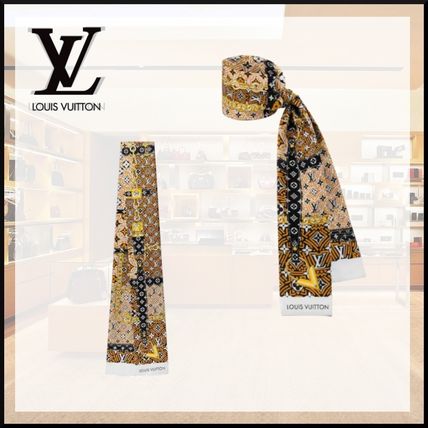 Louis Vuitton 2020 21AW Silk Knit  Fur Scarves M76494 