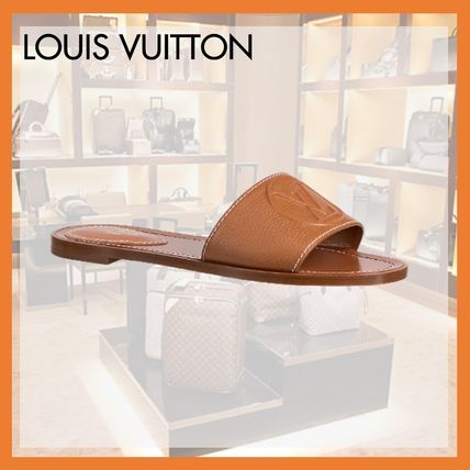 Louis Vuitton 2020 SS Open Toe Casual Style Leather Mules Sandals 1A8750 