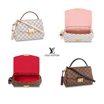 Louis Vuitton DAMIER 2018 19AW Blended Fabrics 2WAY Leather Elegant Style Crossbody N53000 N41581 