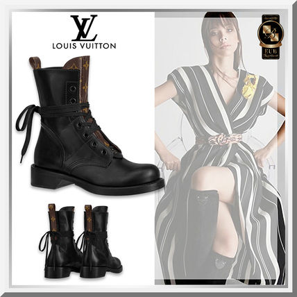 Louis Vuitton 2020 21AW Monogram Plain Toe Lace up Casual Style Street Style Leather 1A7WHV 
