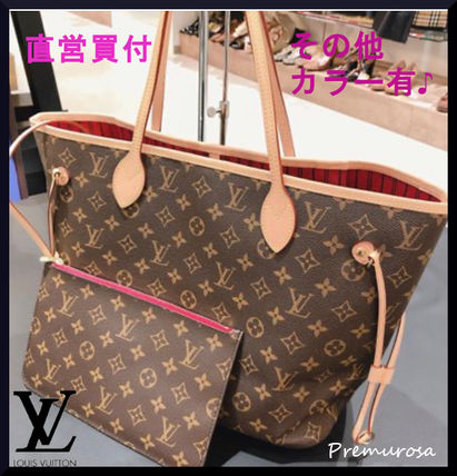 Louis Vuitton NEVERFULL Monogram A4 2WAY Bi color Leather Office Style Elegant Style M41178 M41177 M40995 