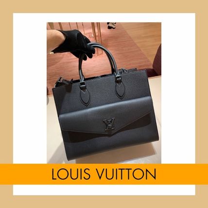 Louis Vuitton LOCKMETO Casual Style Street Style A4 2WAY Plain Leather Office Style M55846 
