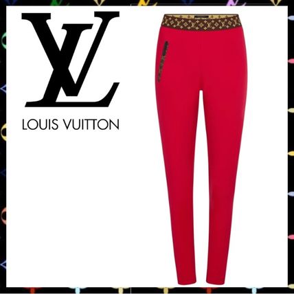Louis Vuitton MONOGRAM 2020 21AW Leggings In Red Technical Jersey With Monogram Details 1A7YKQ 1A7YKQ 