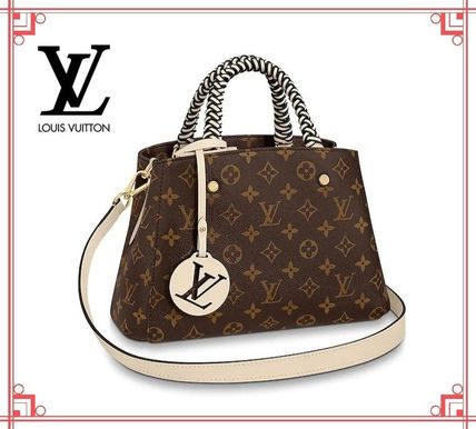 Louis Vuitton Monogram Leather Elegant Style Formal Style Logo Handbags M45311 