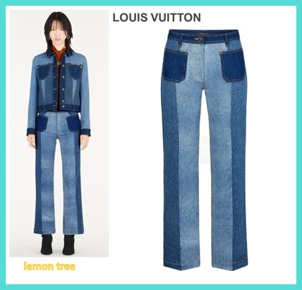 Louis Vuitton 2019 SS Blended Fabrics Plain Cotton Long Jeans 1A4YM9 