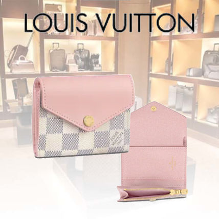 Louis Vuitton ZOE Other Plaid Patterns Canvas Leather Folding Wallet N60292 