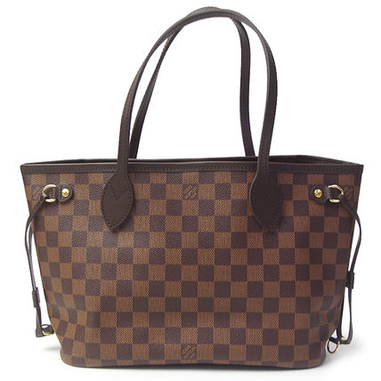 Louis Vuitton NEVERFULL Other Plaid Patterns Leather Elegant Style Totes 