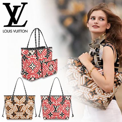 Louis Vuitton NEVERFULL Monogram Casual Style Canvas 2WAY Leather Office Style M56583 M56584 