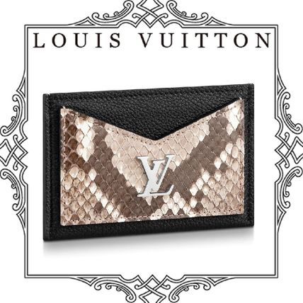 Louis Vuitton MY LOCKME 2020 SS Unisex Blended Fabrics Leather Python Small Wallet Logo N97001 