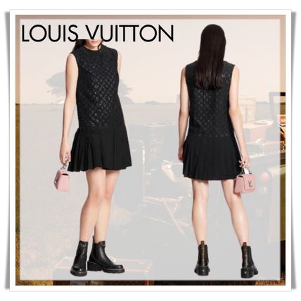 Louis Vuitton MONOGRAM 2020 SS Monogram Jacquard Straight Cut Mini Dress 1A82QC 