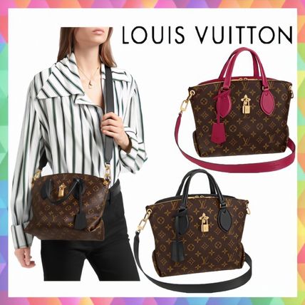 Louis Vuitton Monogram Canvas Blended Fabrics 2WAY Bi color Leather 