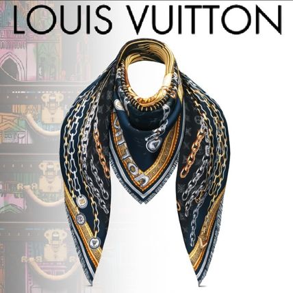 Louis Vuitton Silk Party Style Office Style Elegant Style Logo 